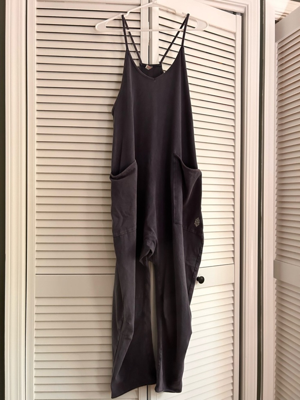 FP Movement by Free People Charcoal Double-Strap Pocket Jumpsuit